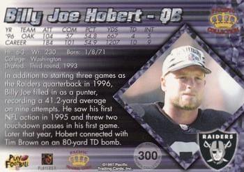 1997 Pacific Crown Collection - Silver #300 Billy Joe Hobert Back