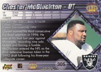 1997 Pacific Crown Collection - Silver #305 Chester McGlockton Back