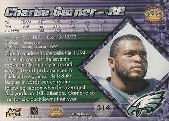1997 Pacific Crown Collection - Silver #314 Charlie Garner Back