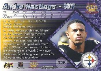 1997 Pacific Crown Collection - Silver #326 Andre Hastings Back
