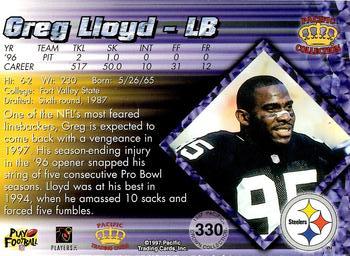 1997 Pacific Crown Collection - Silver #330 Greg Lloyd Back
