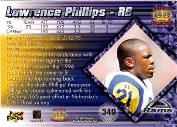 1997 Pacific Crown Collection - Silver #349 Lawrence Phillips Back