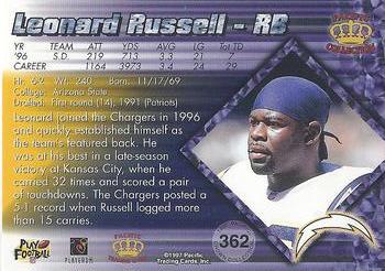 1997 Pacific Crown Collection - Silver #362 Leonard Russell Back