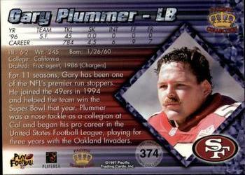 1997 Pacific Crown Collection - Silver #374 Gary Plummer Back