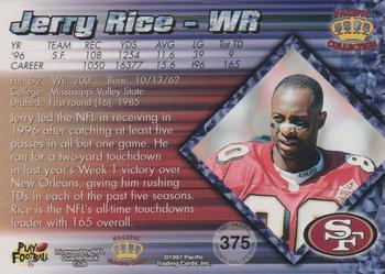 1997 Pacific Crown Collection - Silver #375 Jerry Rice Back