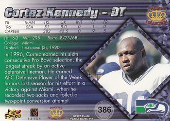 1997 Pacific Crown Collection - Silver #386 Cortez Kennedy Back