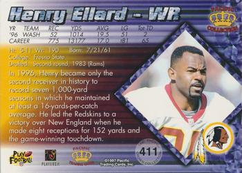 1997 Pacific Crown Collection - Silver #411 Henry Ellard Back