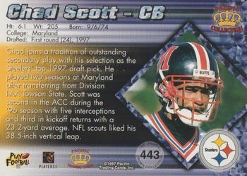 1997 Pacific Crown Collection - Silver #443 Chad Scott Back