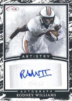 2022 SAGE Artistry - Autographs White #A-RW2 Rodney Williams Front