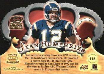 1997 Pacific Crown Royale - Gold Holofoil #115 Stan Humphries Back