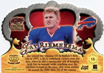 1997 Pacific Crown Royale - Silver #15 Jay Riemersma Back