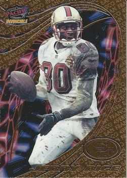 1997 Pacific Invincible - Pop Cards Prizes #10 Jerry Rice Front