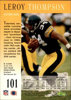 1994 Pro Line Live #101 Leroy Thompson Back