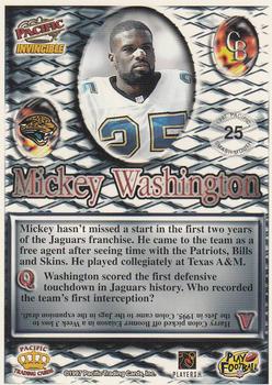 1997 Pacific Invincible - Smash-Mouth #25 Mickey Washington Back