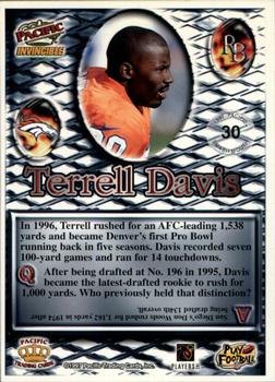 1997 Pacific Invincible - Smash-Mouth #30 Terrell Davis Back