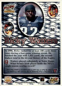 1997 Pacific Invincible - Smash-Mouth #32 Ricky Watters Back