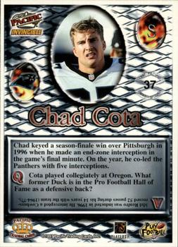 1997 Pacific Invincible - Smash-Mouth #37 Chad Cota Back