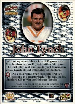 1997 Pacific Invincible - Smash-Mouth #47 John Lynch Back