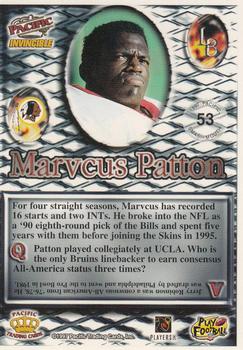 1997 Pacific Invincible - Smash-Mouth #53 Marvcus Patton Back