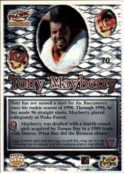 1997 Pacific Invincible - Smash-Mouth #70 Tony Mayberry Back