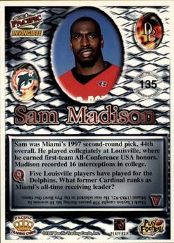 1997 Pacific Invincible - Smash-Mouth #135 Sam Madison Back