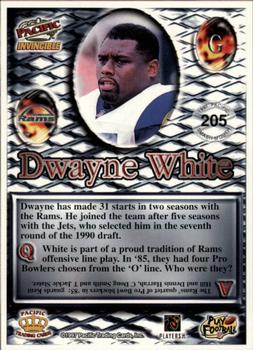1997 Pacific Invincible - Smash-Mouth #205 Dwayne White Back