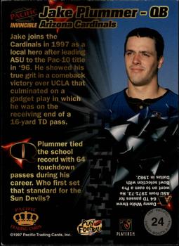1997 Pacific Invincible - Smash-Mouth X-tra #24 Jake Plummer Back