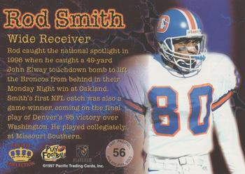 1997 Pacific Philadelphia - Copper #56 Rod Smith WR Back