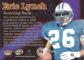 1997 Pacific Philadelphia - Copper #59 Eric Lynch Back