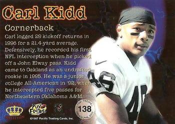 1997 Pacific Philadelphia - Copper #138 Carl Kidd Back