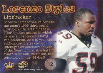 1997 Pacific Philadelphia - Red #12 Lorenzo Styles Back