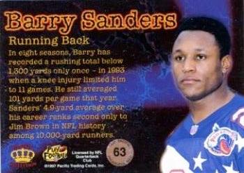 1997 Pacific Philadelphia - Red #63 Barry Sanders Back