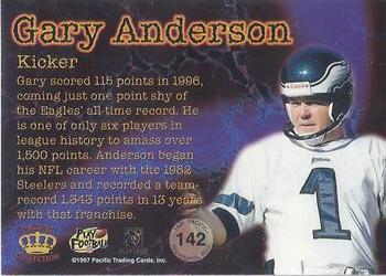 1997 Pacific Philadelphia - Red #142 Gary Anderson Back
