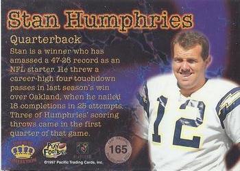 1997 Pacific Philadelphia - Red #165 Stan Humphries Back