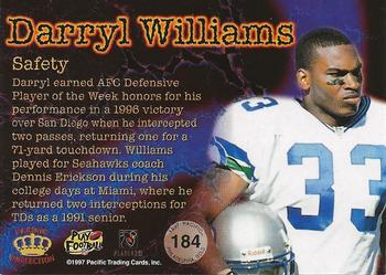1997 Pacific Philadelphia - Silver #184 Darryl Williams Back