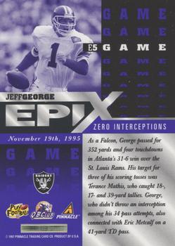 1997 Pinnacle - Epix Purple #E5 Jeff George Back