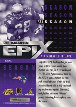 1997 Pinnacle - Epix Purple #E21 Curtis Martin Back