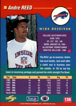 1994 Score #136 Andre Reed Back