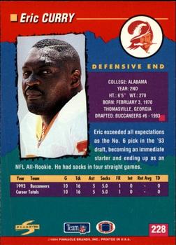 1994 Score #228 Eric Curry Back