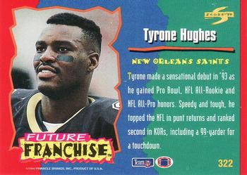 1994 Score #322 Tyrone Hughes Back