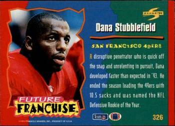 1994 Score #326 Dana Stubblefield Back