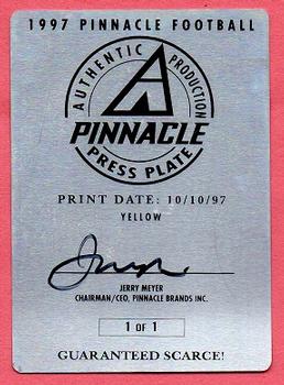 1997 Pinnacle - Printing Plates Front Yellow #72 Herschel Walker Back