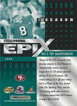 1997 Pinnacle Certified - Epix Emerald #E12 Steve Young Back