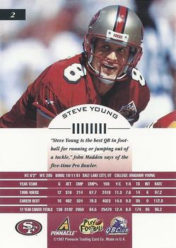 1997 Pinnacle Inscriptions - Artist's Proofs #2 Steve Young Back