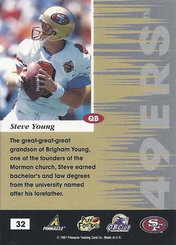 1997 Pinnacle Inscriptions - Artist's Proofs #32 Steve Young Back