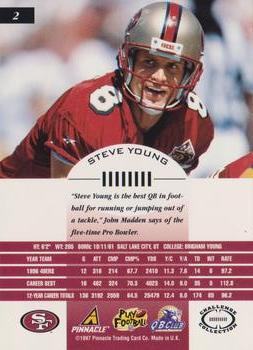 1997 Pinnacle Inscriptions - Challenge Collection #2 Steve Young Back