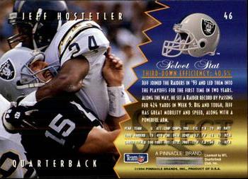 1994 Select #46 Jeff Hostetler Back