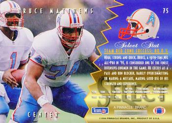 1994 Select #75 Bruce Matthews Back
