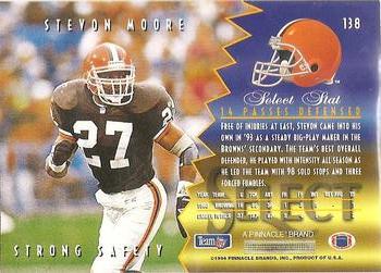 1994 Select #138 Stevon Moore Back
