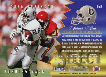 1994 Select #148 Greg Robinson Back